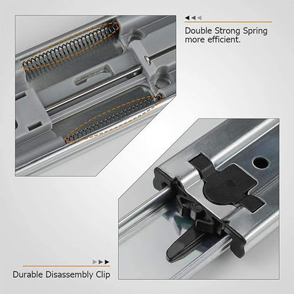 LONTAN 5 Pairs 18 Inch Soft Close Drawer Slides Side Mount Heavy Duty Cabinet Drawer Glides Ball Bearing Full Extension Kitchen Cabinet Rails 100 LB Capacity