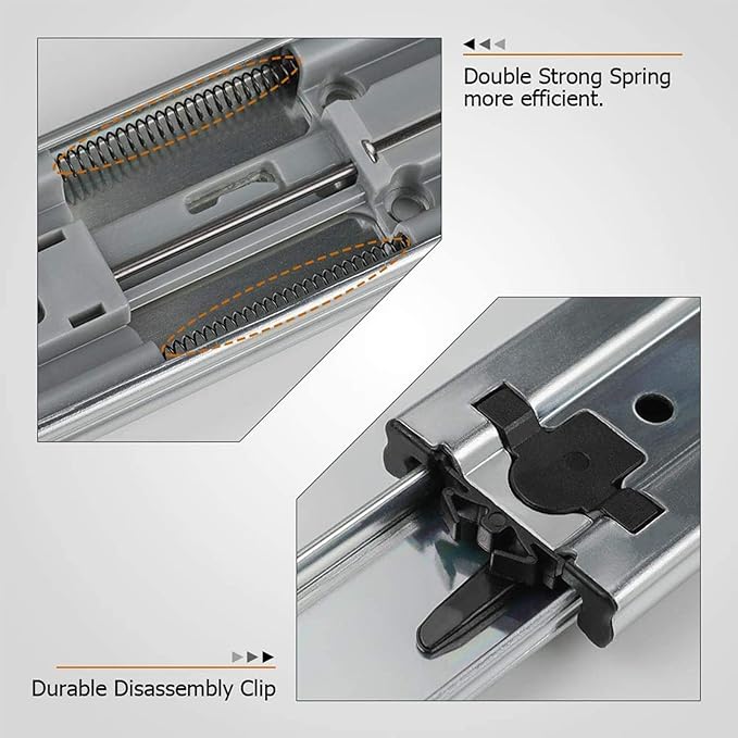 LONTAN 2 Pairs 16 Inch Soft Close Drawer Slides Side Mount Heavy Duty Cabinet Drawer Glides Ball Bearing Full Extension Kitchen Cabinet Rails 100 LB Capacity