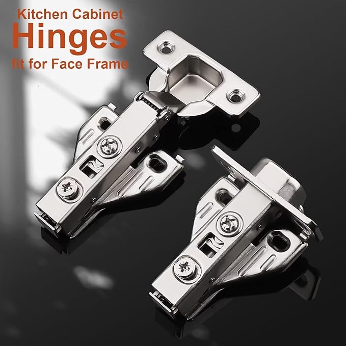 Probrico 24 Pairs Soft Closing Cabinet Hinges - Full Overlay Concealed Face Frame Corner for Kitchen Cabinets