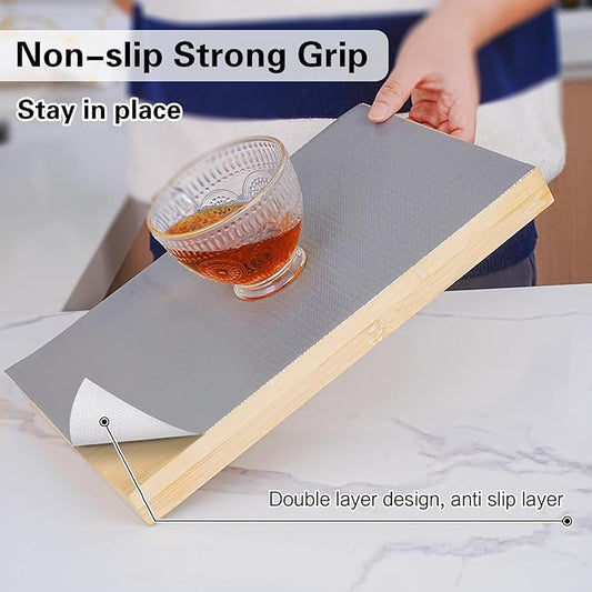 Drawer and Shelf Liner for Kitchen Cabinet,Non-Adhesive Cabinet Liner 18in x 30FT,Waterproof Shelf Paper Non-Slip Mats Cupboard Liners Contact Protect Dresser/Shelves/Table-Grey