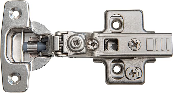 Soft Close Cabinet Hinge Set. 10 Frameless Half Overlay Cabinet Hinges for Kitchen Cabinets with Adjustable Closing Speeds.