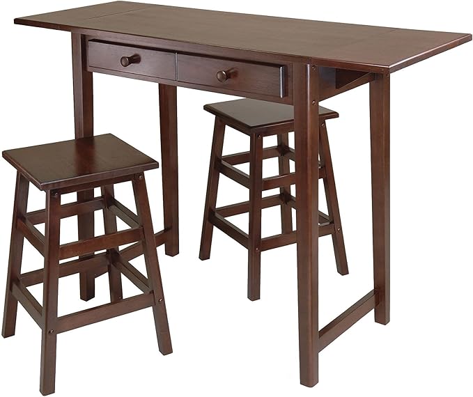 Winsome Mercer Double Drop Leaf Table with 2 Stools