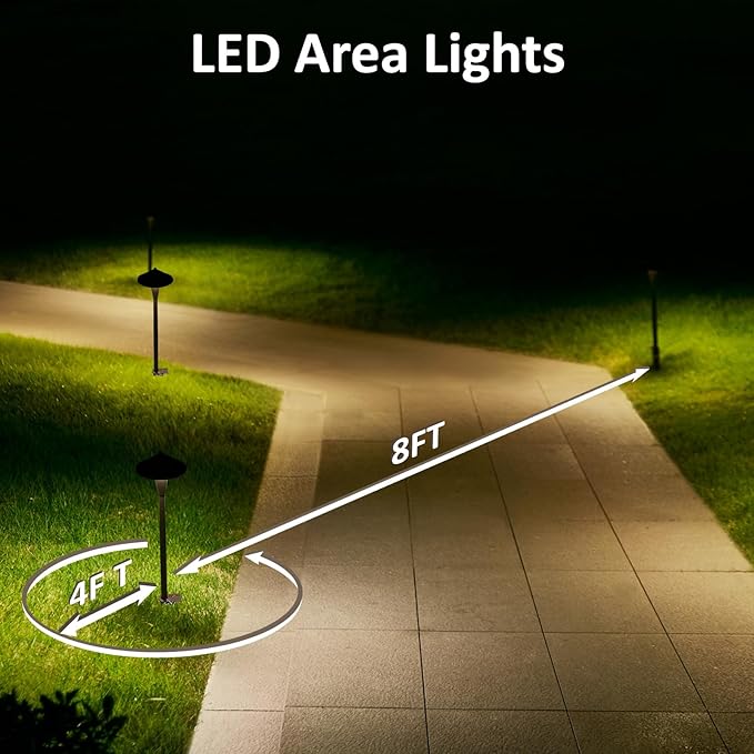 Low Voltage Path Lights, 12V 5W LED RGB Wired Color Changing Landscape Lights Outdoor for Driveway Walkway Pathway Christmas, Super Bright, IP65, ETL, Bronze, Pack of 1