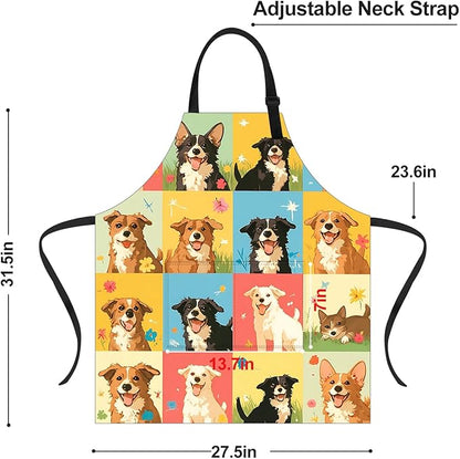 Apron Adjustable Waterproof with Two Deep Pockets Wowen men for Summer BBQ Pool Parties & Resorts