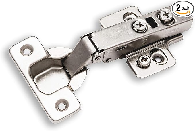 Berta 2-Pack Full Overlay Frameless Soft-Close European Hinges, 110° 3D Adjustable, Clip-On Concealed Kitchen Cabinet Door Hinges with Screws - Ideal for Modern Cabinets