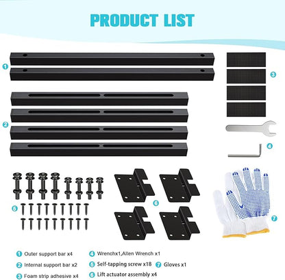 Heavy Duty Undermount Sink Brackets & Kitchen Sink Installation Parts Kit - 800 lbs Capacity Adjustable Carbon Steel Support, Horizontal Space-Saving Design for Kitchen Sinks (71-100cm)