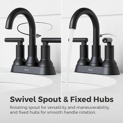 Pfister Capistrano Bathroom Sink Faucet, 4-Inch Centerset, 2-Handle, 3-Hole, NSF Certified, Spot Defense Matte Black Finish, LF048CSOSDB (Pack of 3)