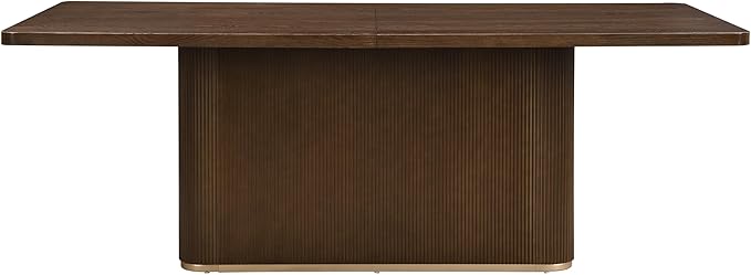 Christopher Knight Home Scout 84 Inch Dining Table for 6 People, Modern Kitchen Table with Pillar Legs, Wooden Rectangular Spacious Dinner Furniture for Dining Room, Home Office, Walnut