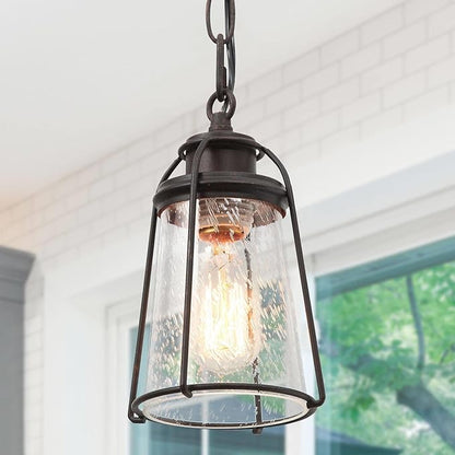 classy leaves Pendant Lights, Farmhouse Hanging Light Fixtures with Seeded Glass Shade, Brown Pendant Lighting Kitchen Island for Foyer, Hallway, Entryway