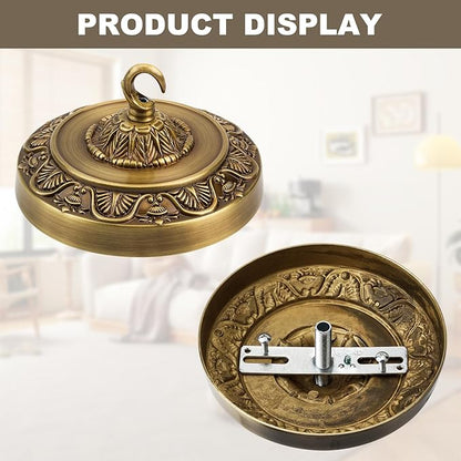 5.5 inches Brass Chandelier Canopy, Antique Brass Finish Canopy Kit for Pendant Light, Hanging Fixture, Mounting Plate Cover Replacement (Ring Style)