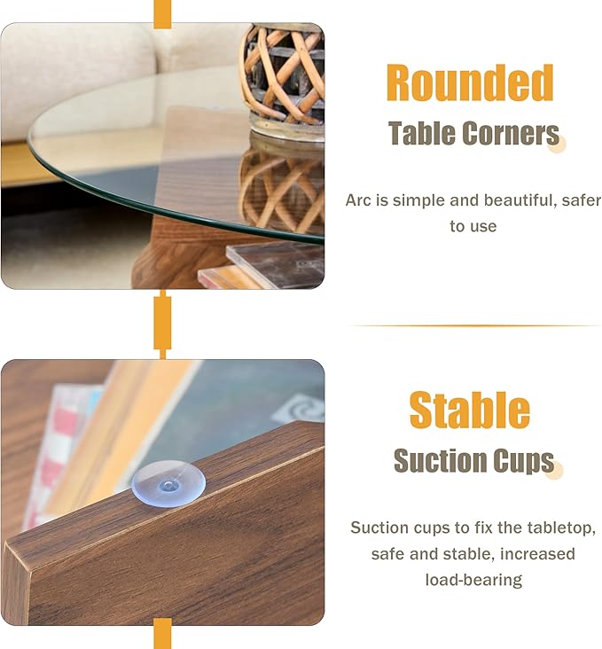 Round Coffee Tables, 31.5" Simple Glass Coffee Table with Tempered Glass Top and MDF Base, Diagonal Fan-Shaped Tray Design Table Leg Modern Center Table for Living Room Walnut