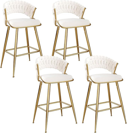 Modern Dining Chair with Ergonomic Design & Plush Upholstered Seat for Kitchen Island, Bar, Dining Room & Living Room Sets - Sturdy Stable & Easy Assembly,Beige-Metal-setof2