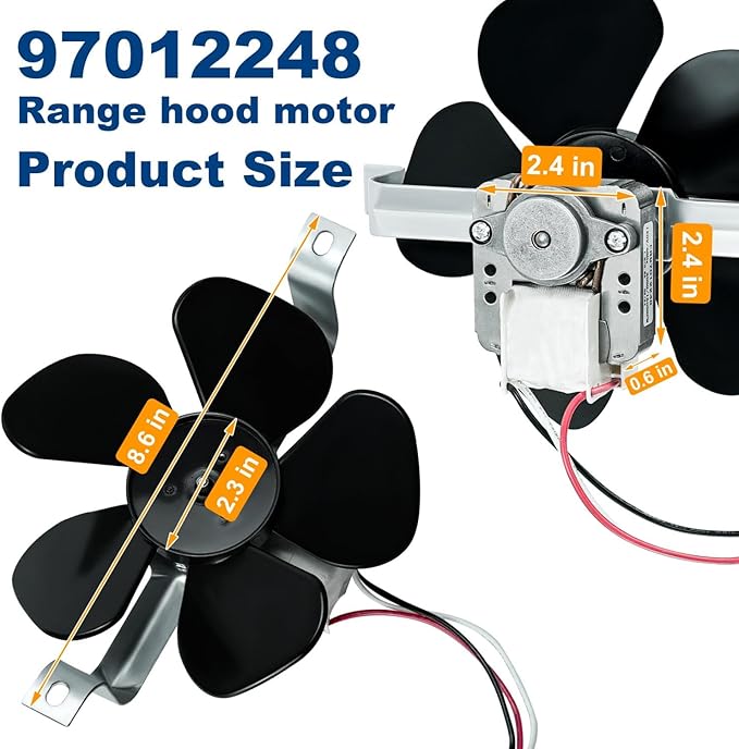 Upgraded Version 97012248 S97012248 Range Hood Fan Motor - BP17 Exhaust Fan Motor Fit for Nu-Tone B-roan 40000&42000 Series Range Hoods by Romalon Replaces 99080492 99080363 97005161 99080533 99080410