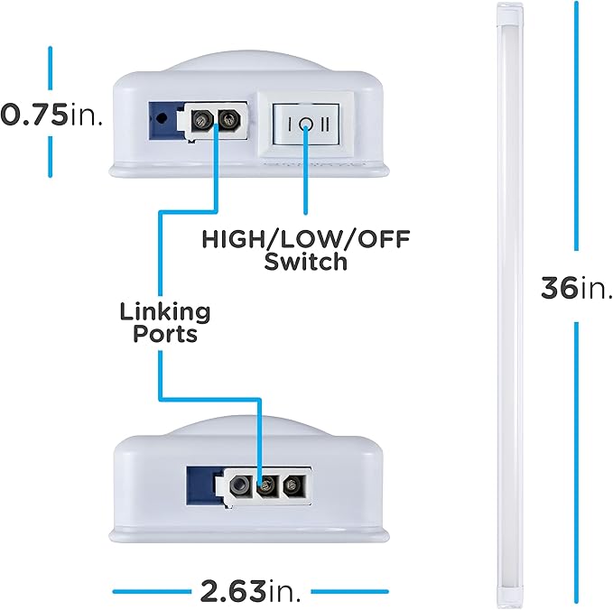 Enbrighten Premium Linkable Under Cabinet Fixture, 36in, LED, Linkable, 1220 Lumens, 3000K Warm White, 38847-T1