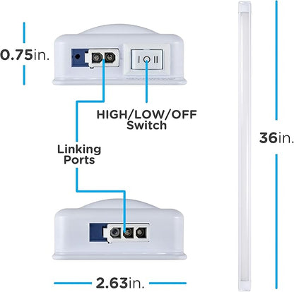 Enbrighten Premium Linkable Under Cabinet Fixture, 36in, LED, Linkable, 1220 Lumens, 3000K Warm White, 38847-T1