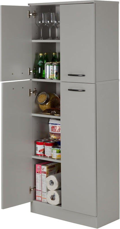 South Shore 10102, Morgan Cherry 4-Door Storage Pantry with Adjustable Shelves