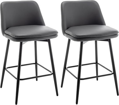 Modern Dining Chairs,Set of 2,Sturdy and Stylish,Simple Natural Design,Swivel Bar Stools with Back,Versatile Use in Kitchen Island Pub,Applicable to Front Porch,Garden,Patio,Reception Room,Darkgrey-P