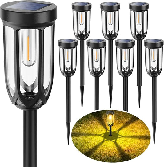 Barleit Solar Lights Outdoor 8 Pack, Solar Pathway Lights, Solar Lights Outdoor Waterproof IP65, Bright Auto On/Off Driveway Patio Light, Solar Garden Lights Landscape Lighting for Walkway Lawn Yard