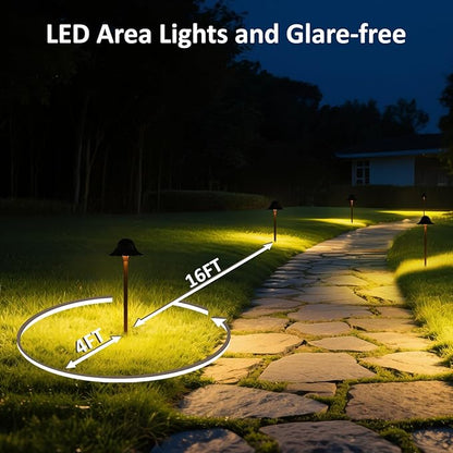 Low Voltage Color Changing Pathway Lights, 5W 12V Wired LED RGB Color Changing Landscape Lighting for Outdoor Garden Yard Pathway Path Walkway, High Pole, Heavy Duty, ETL, Black, 1PK
