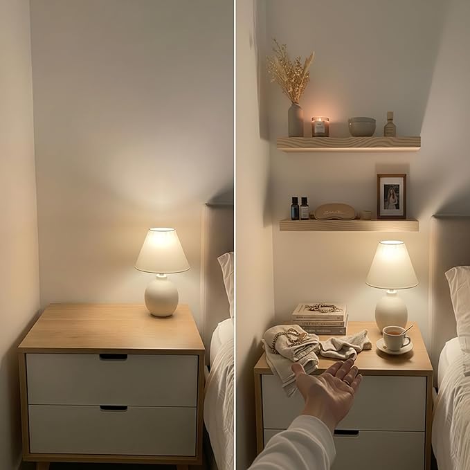 BAOBAB WORKSHOP Solid Wood Floating Shelves for Wall 20 Inch Wide, Wooden Shelf for Bathroom, Light Oak Floating Shelves for Room Wall Mounted Kitchen Farmhouse, Natural Wood, 20W × 6.7D, Set of 2