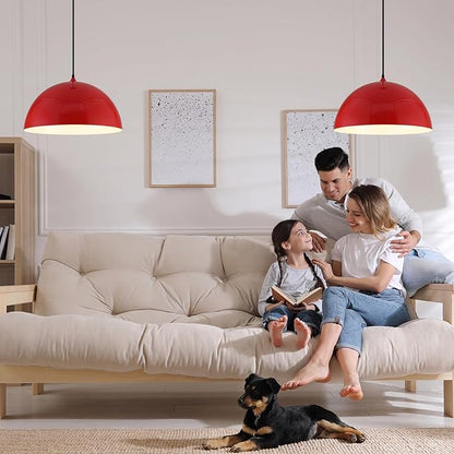 Red Large Pendant Light 2 Packs,19.7inches, Kitchen Pendant Lights, Oversized Island Pendant Lights, Farmhouse Pendant Light, Pendant Light for Bedroom, Kitchen Island