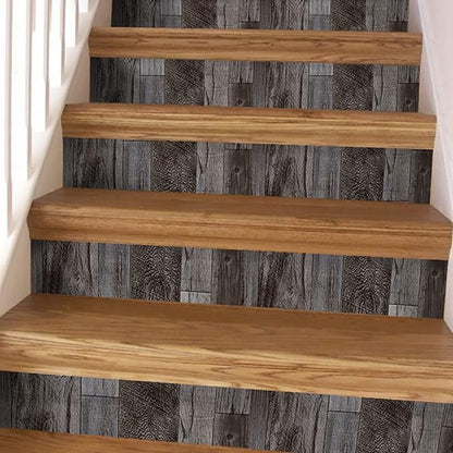 Yun-aeon Gray Wood Peel and Stick Wallpaper 17.3" X 120"Self Adhesive Wallpaper Backsplash Line Removable Wall Paper Bathroom Old Furniture Renovation Furniture