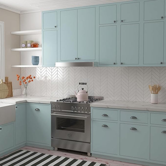 Decotalk Blue Wallpaper Haze Blue Peel and Stick Wallpaper HazeBlue Contact Paper for Cabinets and Drawers 17.7"x120" Contact Paper Peel and Stick Solid Color Vinyl Wrap Removable