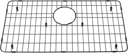 Kitchen Sink Grid and Sink Protectors, Stainless Steel Sink Grids for Bottom of Kitchen Sink, Black Color, 26" x 14" with Rear Drain for Single Sink Bowl