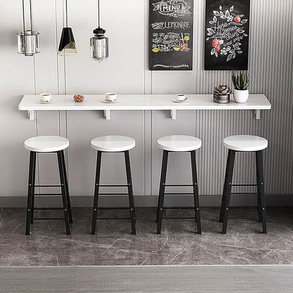 Hanging Home Narrow Long Table Wall Desk Fold Wall Table Wall Hanging Dining Table Kitchen Restaurant Home Bar Work Table Folding Table Bar Tables Workbench Easy to Install Space Saving(White,59x15.7i