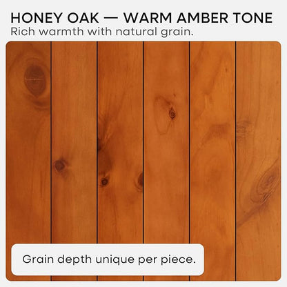 Homeforia 24inch Oak Floating Shelf for Wall, High End Solid Real Wood 24 inches Long Floating Shelves for Bathroom, Honey Oak Wooden Floating Shelves, Heavy Duty Bracket, 24 X 6.5 X 1.75 in, Set of 3