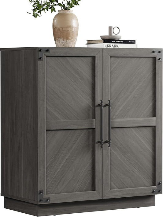 SICOTAS Sideboard Buffet Cabinet with Storage, Farmhouse Credenza with Doors & Adjustable Shelves, Storage Cabinet for Living Room, Entryway