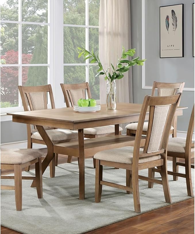 Modern Tone Dining Table with Open Lower Shelf - 64" L x 38" W x 30 1/4" H