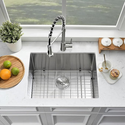 Undermount Laundry Sink with Faucet Combo-Bokaiya 24"x18"x12" Stainless Steel Undermount Laundry Room Sink 16 Gauge Utility Single Bowl Deep Kitchen Sink
