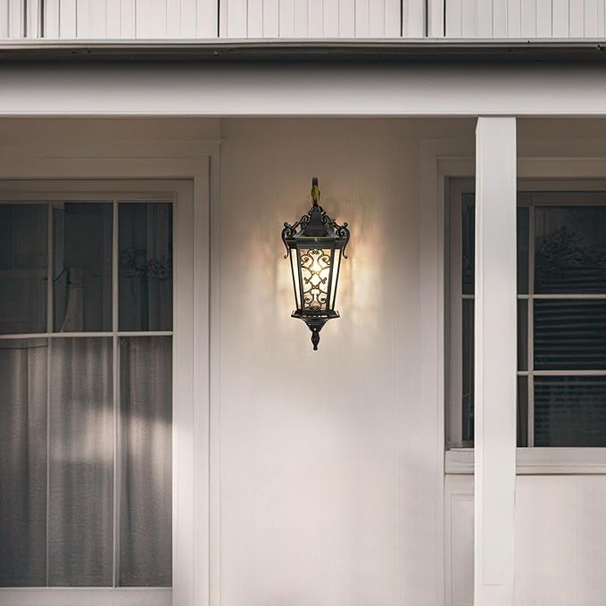 Outdoor Wall Light Fixtures, IP55 Waterproof Outside Wall Lantern Retro Exterior Wall Sconces Vintage Wall-Mounted Lights for Garage House Porch Doorway, E26 w/o Bulb