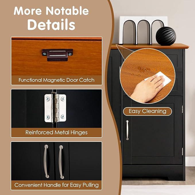 PETSITE Buffet Cabinet, Kitchen Sideboard with Storage Cabinets & Drawers, Adjustable Shelf, Modern Credenza Coffee Bar Server Console Table Cupboard for Entryway Living Dining Room