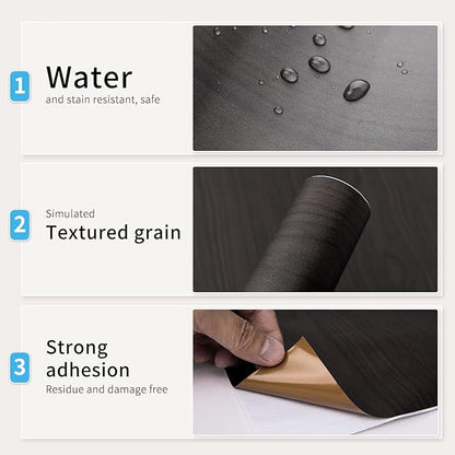 Art3d Self-Adhesive Contact Paper Countertops (200"x17.7", Black Walnut 1)