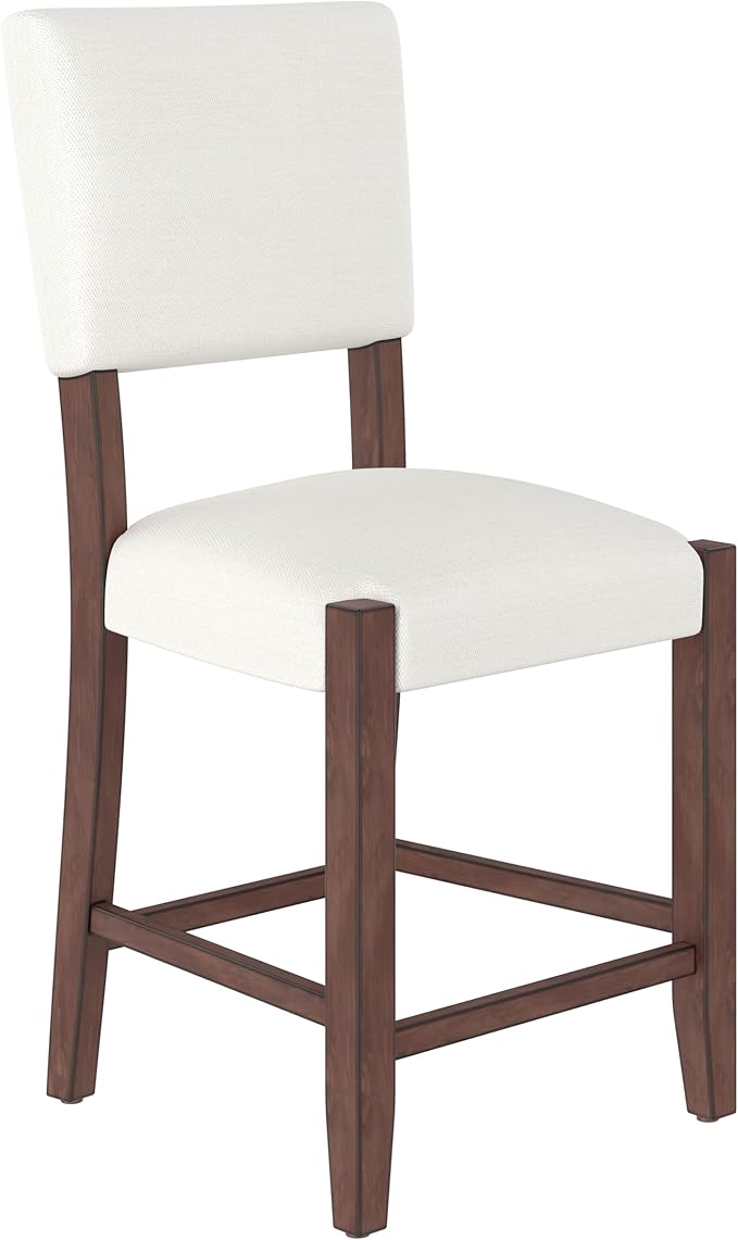Bar Stools Set of 4, 40.4" Counter Stools with Back, Linen Upholstered Bar stools with Solid Wood Legs Bar Chairs for Kitchen Island Dining Room, Beige(4 Chairs)