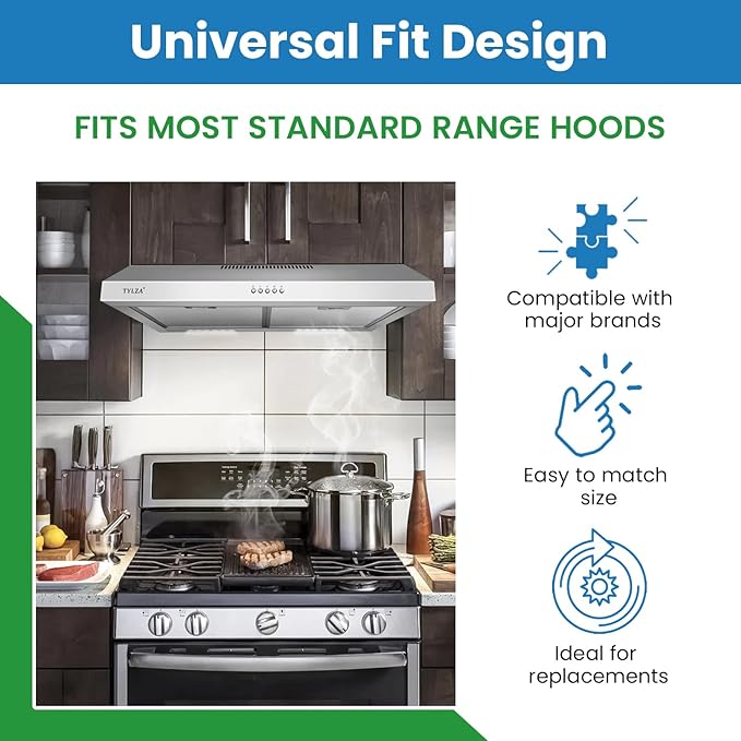 Filter Everything Replacement Range Hood Filter Compatible with Broan/Nutone S99010316 – 11-1/4 x 11-3/4 x 3/8 Inches – 1-Pack