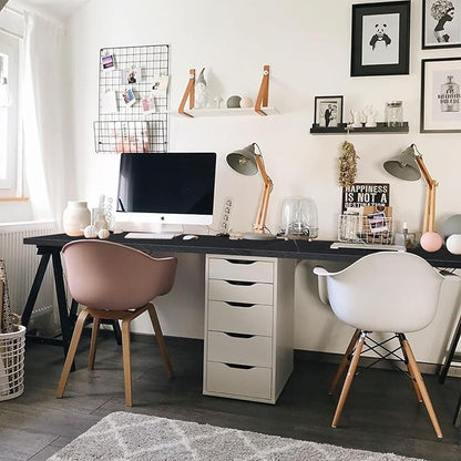 Kaboon 60x20 inches Tabletop, Solid One-Piece Desktop for Sit Stand Desk, Double Desks, L Desk DIY,Wood Countertop Home or Commercial Use,1 inch Thick, Cloud Atlas/Black Marble, 20" D x 59.1" W