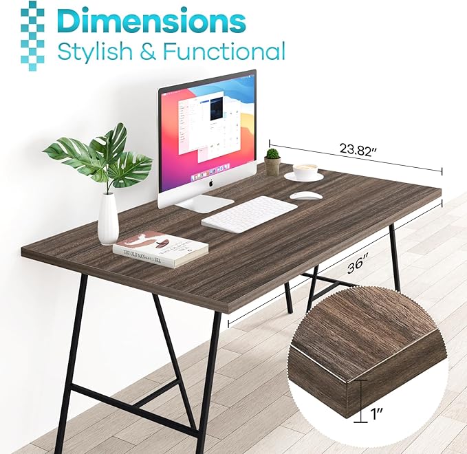 Kaboon 36x24 inches Tabletop, Solid One-Piece Desktop for Sit Stand Desk, Double Desks, L Desk DIY,Wood Countertop Home or Commercial Use,1 inch Thick, Eucalyptus