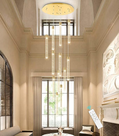 Modern Chandelier for Staircase Modern LED Chandelier Crystal Chandelier Dimmable Pendant Lights for High Ceiling Chandelier Light Fixture