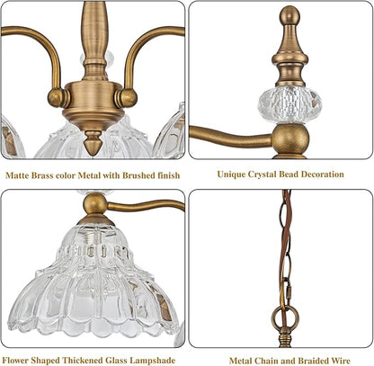 HDDFL Chandelier Light 3 Lights Chandeliers Lamp Modern Pendant Lighting Fixtures for Dining Room Entryway Living Room Bedrooms Foyer Entrance Kitchen