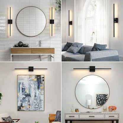 Black Bathroom Vanity Light 30 Inch 360° Rotatable 18W Dimmable 5CCT LED Black Bathroom Light Fixture Over Mirror Modern Vanity Lights for Bathroom Mirror Bedroom Wall Sconce Lighting