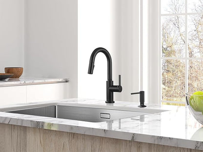 AguaStella AS32MB Matte Black Bar Faucet or Prep Kitchen Sink Faucet with Pull Down Sprayer and Single Handle