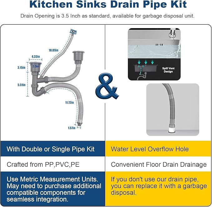 32" x 18" Drop-in/Topmount Double Bowl Kitchen Sink, Nano-Coated 304 Stainless Steel Kitchen Sink with Drain and Overflow