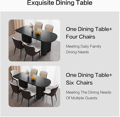 Dining Table Set for 4, Modern Kitchen Table with 4 Chairs, Dining Room Table Set for Kitchen,Dining Room,Home & Office (62.99" Black Table with 4 Chairs)