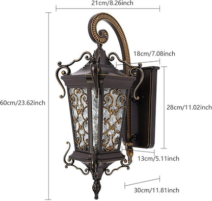 Outdoor Wall Light Fixtures, IP55 Waterproof Outside Wall Lantern Retro Exterior Wall Sconces Vintage Wall-Mounted Lights for Garage House Porch Doorway, E26 w/o Bulb