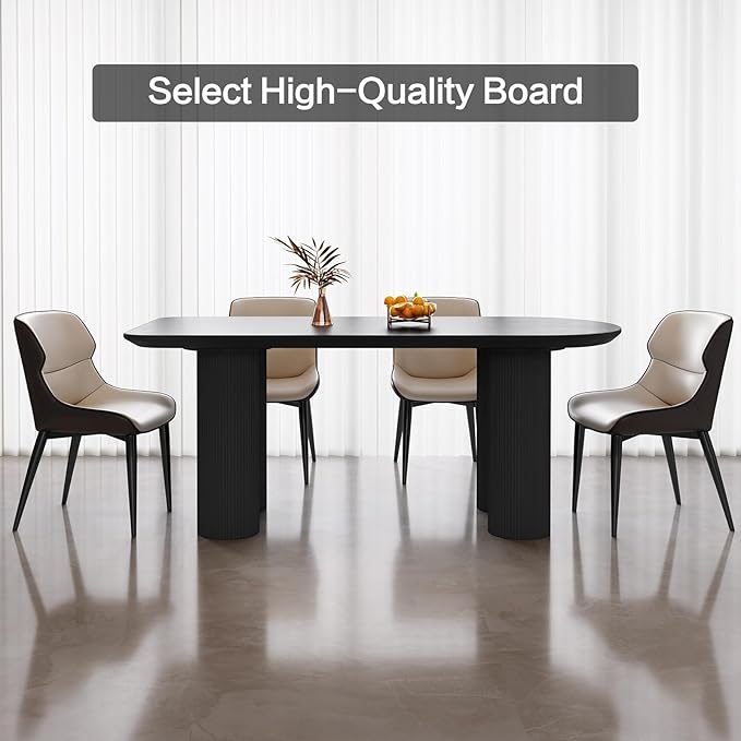 Dining Table Set for 6, Modern Kitchen Table with 6 Chairs, Dining Room Table Set for Kitchen,Dining Room,Home & Office (62.99" Black Table with 6 Chairs)
