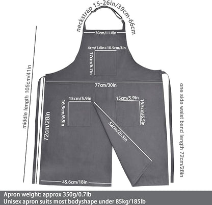 Molaxhome Split Apron with 3 Pockets,Unisex Pottery Apron with Adjustable Strap for Kitchen Ceramics