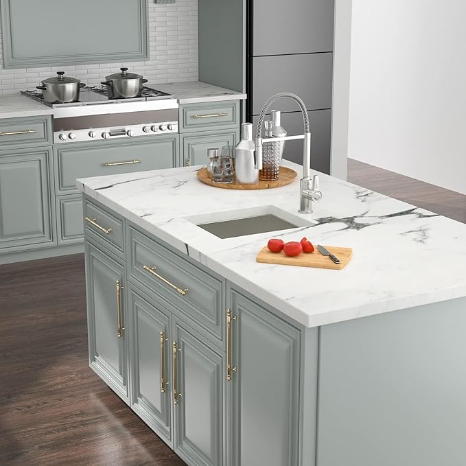 Kichae 15 Inch Undermount Sink Stainless Steel Bar Prep Sink 15x17 Undermount Single Bowl 16 Gauge Stainless Steel RV Kitchen Sinks Handmade Round Corner